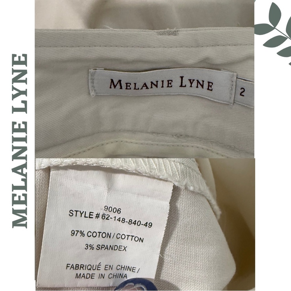 Melanie Lyne Beige Wide Leg Career Pants Size 2 Stretch - Picture 7 of 7